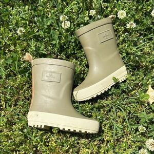 Kids Olive Green Rubber Boots